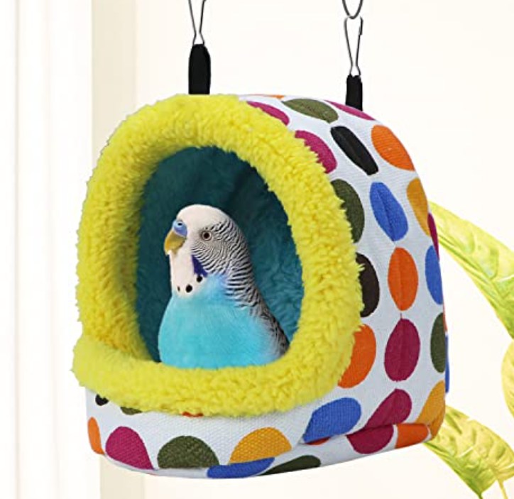 Bird Hanging Hammock Winter Warm Parrot Nest House Bed Plush Snuggle Pet Cave Hammock Toy