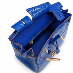 Birkin Style 25/30/35 Retourne in Royal Blue Crocodile-Embossed Leather (Gold Hardware)