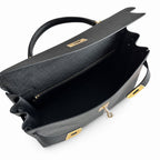Kelly40cm togo original royal calfskin ck89 black top craftsmanship wax thread full stitching gold buckle