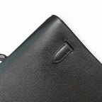 kelly Depeches 36cm Epsom leather 89 Noir black top handcrafted! Counter quality!