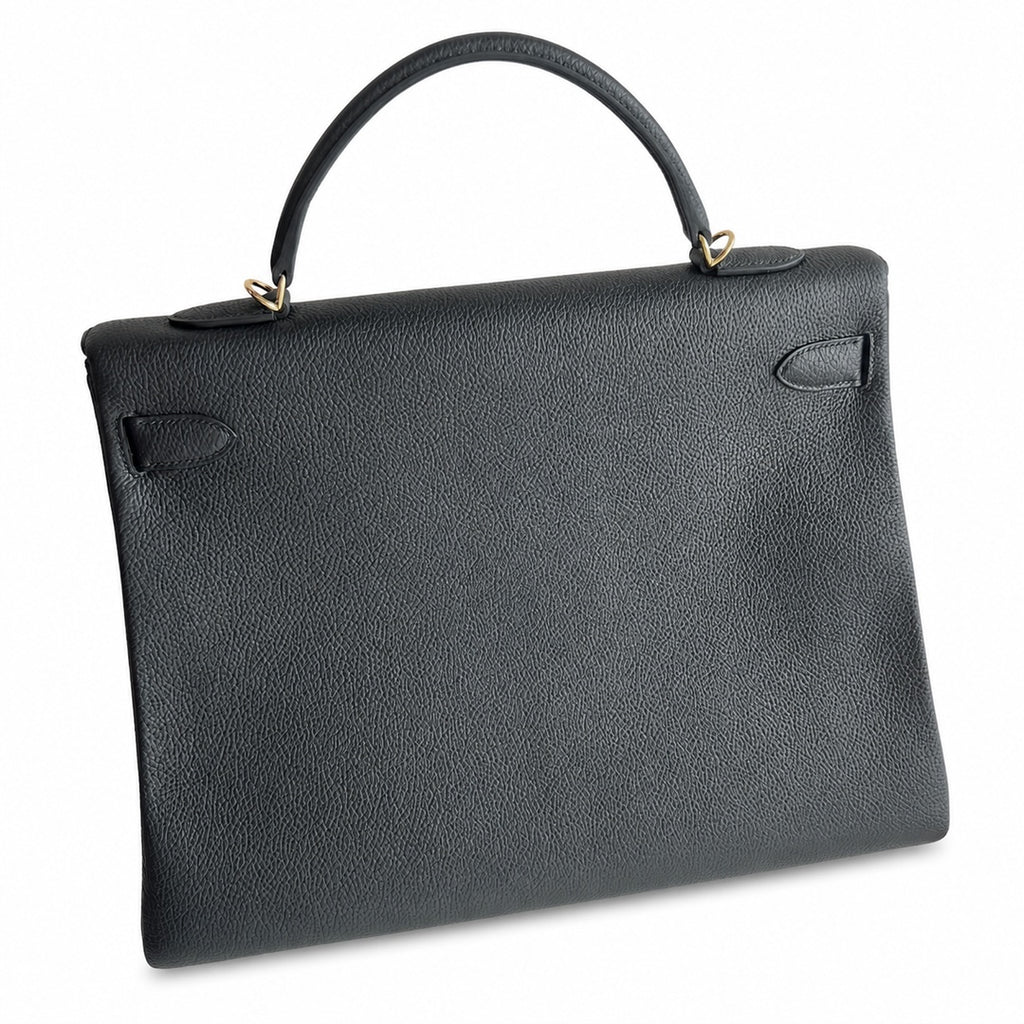 Kelly togo original royal calfskin ck89 black top craftsmanship wax thread full stitching gold buckle