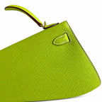 Fully hand-sewn👉Second generation Mini Kelly 19cm imported Epsom leather candy green gold and silver buckle