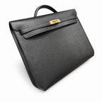 kelly Depeche 36cm Epsom leather 89 Noir black top handcrafted! Counter quality!