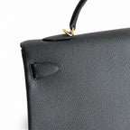 Kelly40cm togo original royal calfskin ck89 black top craftsmanship wax thread full stitching gold buckle