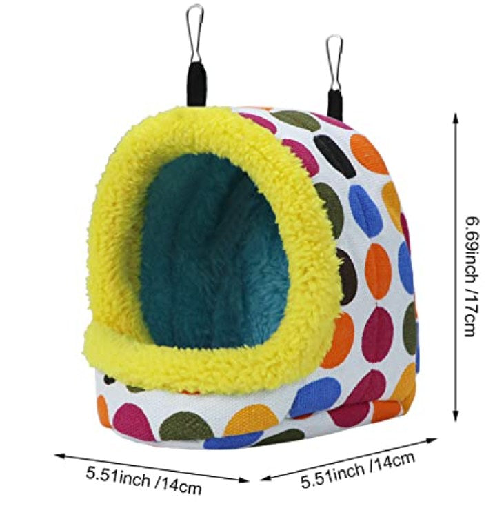 Bird Hanging Hammock Winter Warm Parrot Nest House Bed Plush Snuggle Pet Cave Hammock Toy